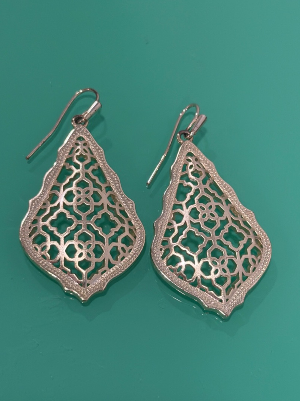 Silver Filigree Teardrop Dangle Earrings - Elegant Women's Jewelry